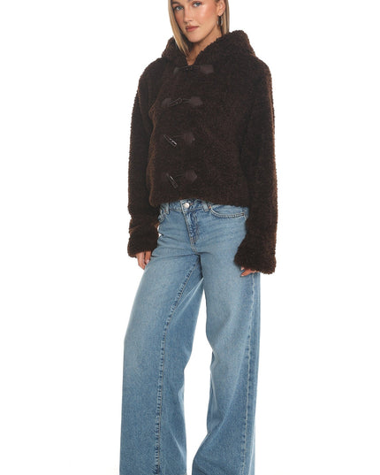 Brown Hooded Toggle Jacket