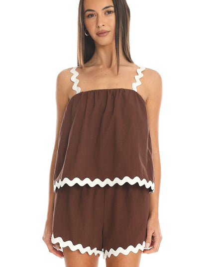 Chocolate Cocoa Dream Scalloped Shorts