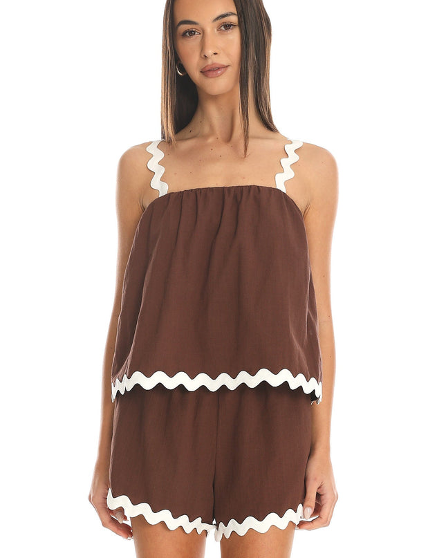 Chocolate Cocoa Dream Scalloped Shorts