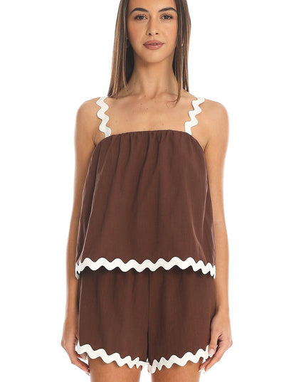 Chocolate Cocoa Dream Scalloped Cami Top