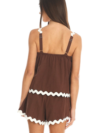 Chocolate Cocoa Dream Scalloped Cami Top