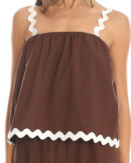 Chocolate Cocoa Dream Scalloped Cami Top