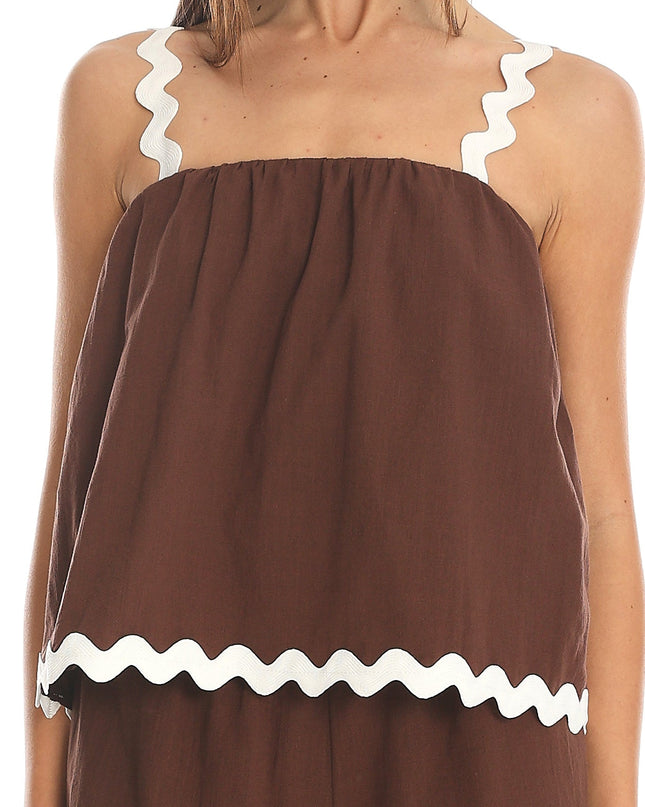 Chocolate Cocoa Dream Scalloped Cami Top