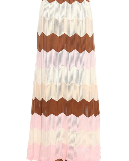 Cream You Chevron Knit Halter Top