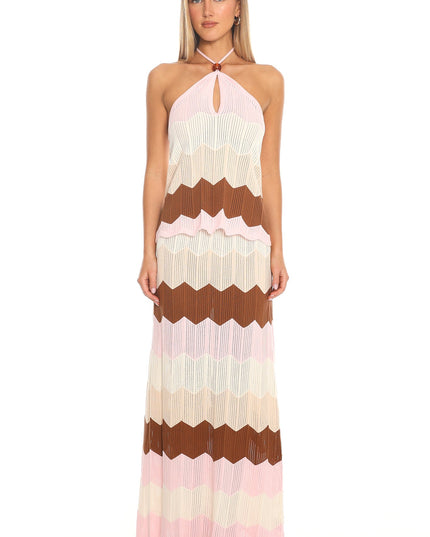 Cream You Chevron Knit Halter Top
