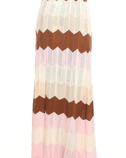 Cream You Chevron Knit Halter Top