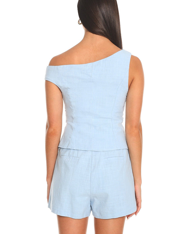 Light Blue Jacie Asymmetric Top