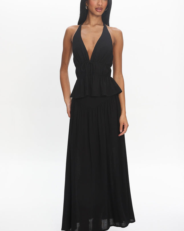 Black Tiered Maxi Skirt