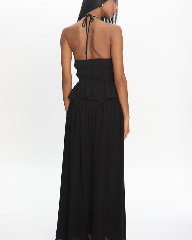 Black Tiered Maxi Skirt