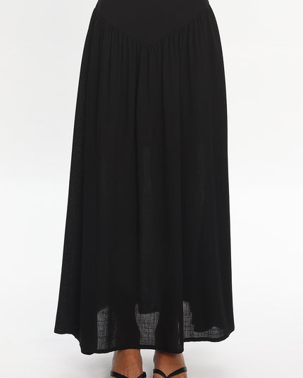 Black Tiered Maxi Skirt