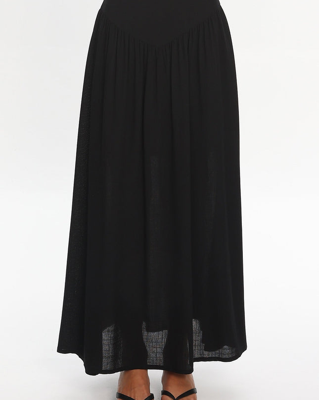 Black Tiered Maxi Skirt