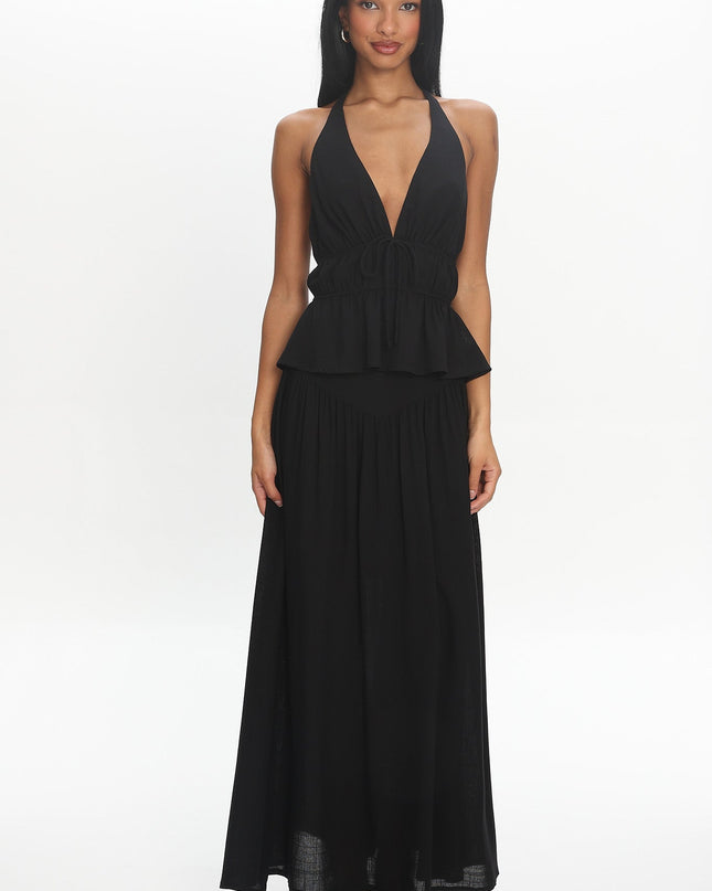 Black Tiered Maxi Skirt