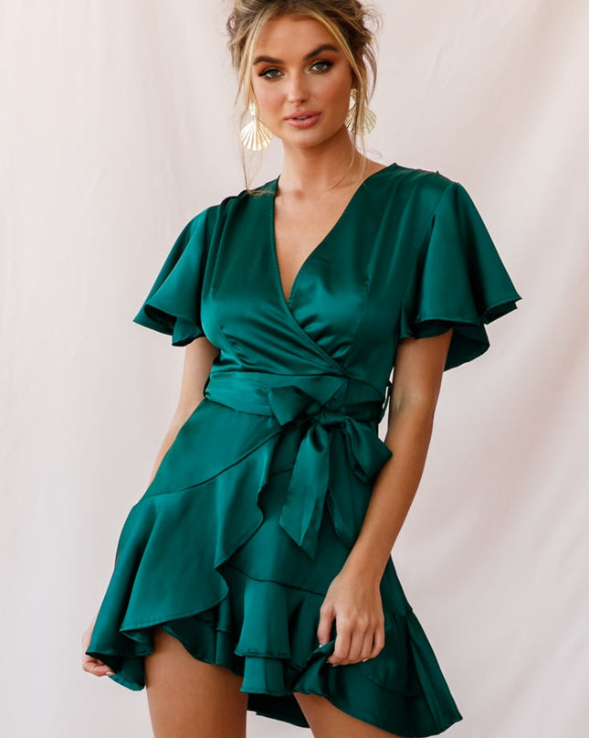 Jade Cami Angel Sleeve Faux Wrap Dress