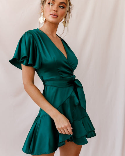 Jade Cami Angel Sleeve Faux Wrap Dress