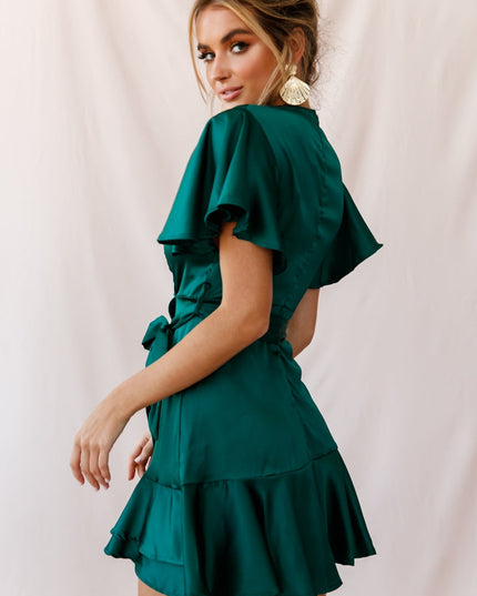 Jade Cami Angel Sleeve Faux Wrap Dress