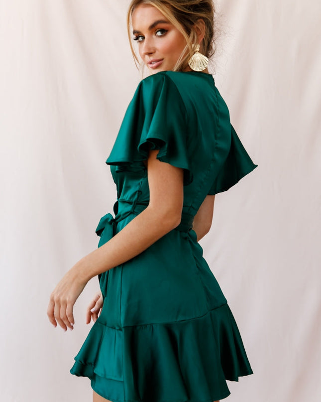 Jade Cami Angel Sleeve Faux Wrap Dress
