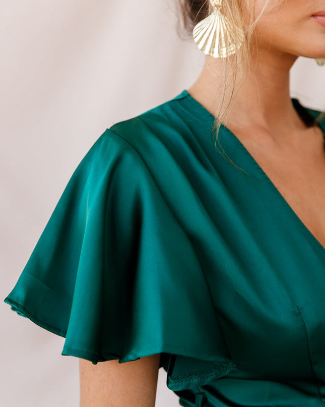 Jade Cami Angel Sleeve Faux Wrap Dress