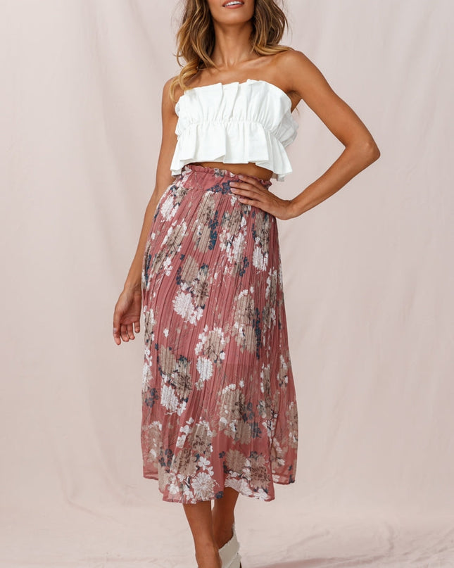 White Ruffle Crop Top
