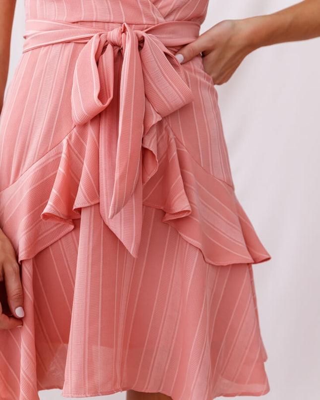 Blush Layered Ruffle Cami Strap Dress