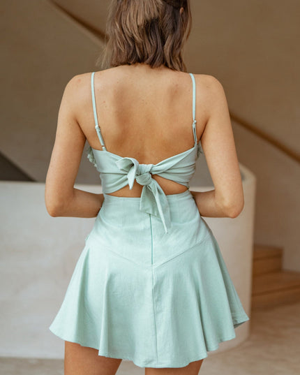 Pistachio Applique A-Line Dress